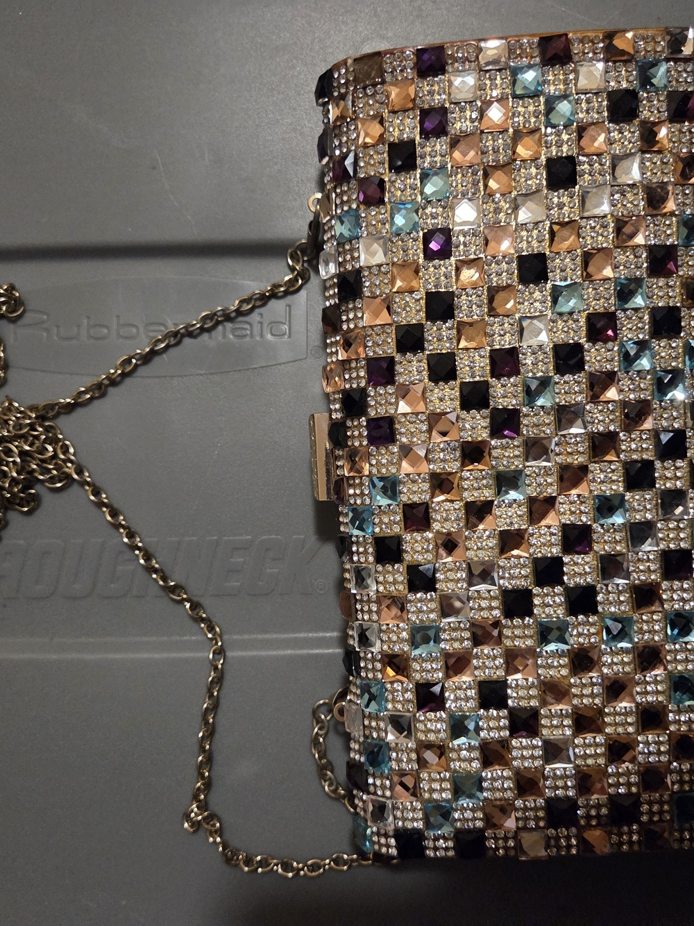 Embellished Multi-Color Crystal Evening Clutch